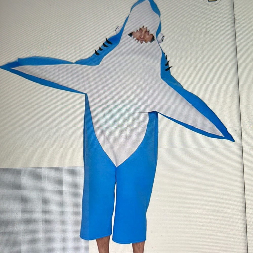 Left shark mascot costume
